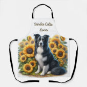 Border Collie en Sunflowers houden van honden Schort (Voorkant)