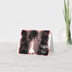 Border Collie Face Dog Art Hartelijk dank Bedankkaart