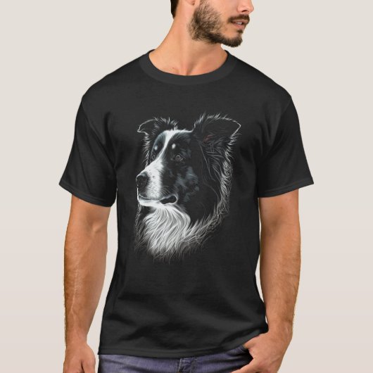 Border Collie Face For Dog T-shirt (Voorkant)