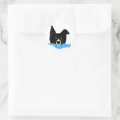 Border Collie Face Ronde Sticker (Tas)