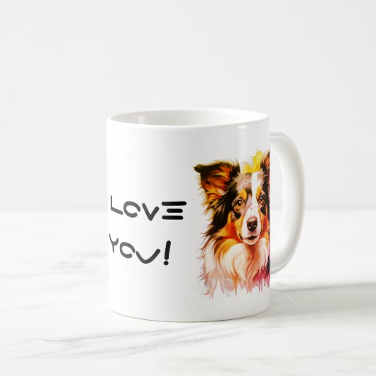 Border Collie Family Dog Personalize Text Koffiemok (Voorkant rechts)