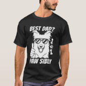 Border Collie Father Pet - Hondenras Beste Pap Paw T-shirt (Voorkant)