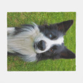 Border Collie Fleece Deken (Voorkant (Horizontaal))