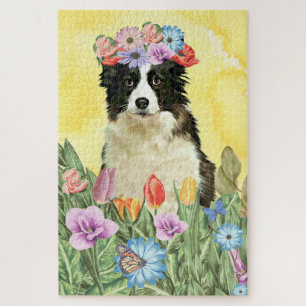 Border Collie Flowers Legpuzzel