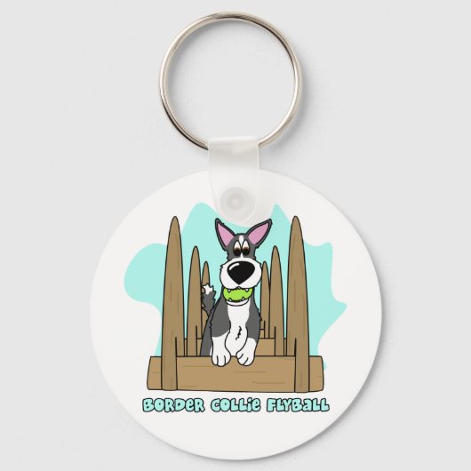 Border Collie Flyball Sleutelhanger (Voorkant)