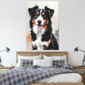 Border Collie Focus van de Velden Canvas Afdruk (Insitu (Slaapkamer))
