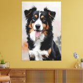 Border Collie Focus van de Velden Canvas Afdruk (Insitu (Woonkamer))