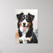 Border Collie Focus van de Velden Canvas Afdruk (Voorkant)