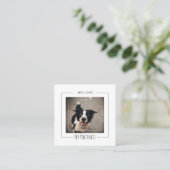 Border Collie Fotografie Pet Portretten Fotografie Vierkante Visitekaartje (Staand voorkant)