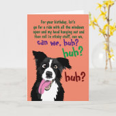 Border Collie Funny Birthday Card for Dog Owner Kaart (Gele Bloem)