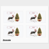 Border Collie Funny kersthond met boom Rechthoekige Sticker (Vel)