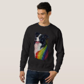 Border Collie Gay Pride Dog LGBT on Border Collie Trui (Voorkant volledig)