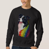 Border Collie Gay Pride Dog LGBT on Border Collie Trui (Voorkant)