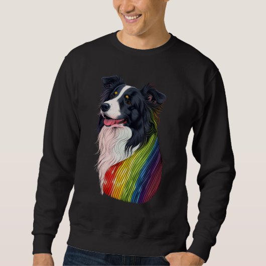 Border Collie Gay Pride Dog LGBT on Border Collie Trui (Voorkant)