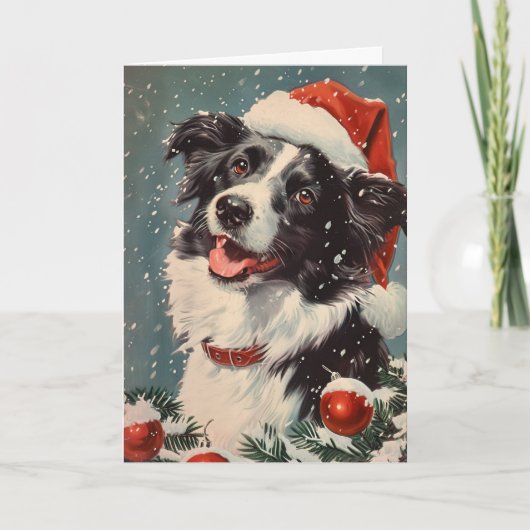 Border Collie  gepersonaliseerde kerst Feestdagen Kaart (Voorkant)