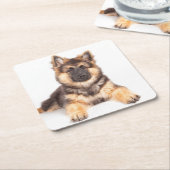 Border Collie German Shepherd Mix Kartonnen Onderzetters (Schuin)