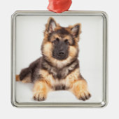Border Collie German Shepherd Mix Metalen Ornament (Voorkant)