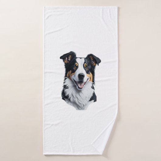 Border Collie gezicht Badhanddoek (Badhanddoek)