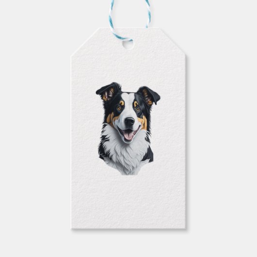 Border Collie gezicht Cadeaulabel (Voorkant)