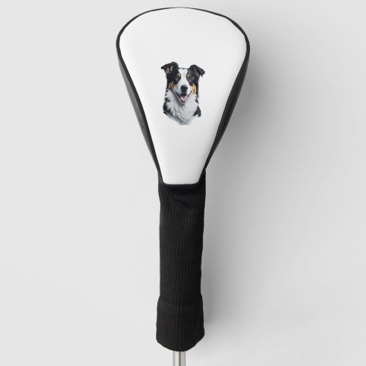 Border Collie gezicht Golfheadcover (Voorkant)