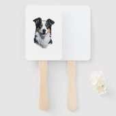 Border Collie gezicht Handwaaier (Voorkant en achterkant)