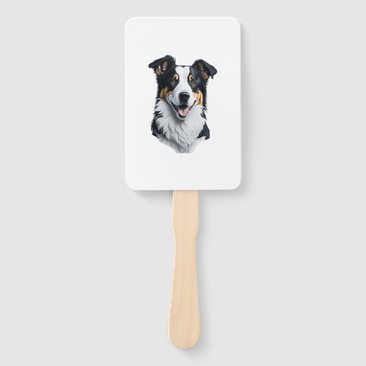 Border Collie gezicht Handwaaier (Voorkant)