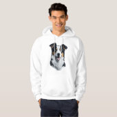 Border Collie gezicht Hoodie (Voorkant volledig)