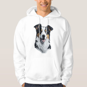 Border Collie gezicht Hoodie