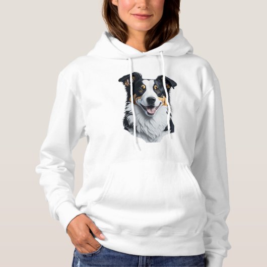 Border Collie gezicht Hoodie (Voorkant)