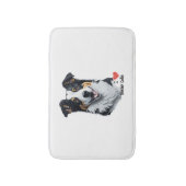 Border Collie gezicht (met I Love tekst) Badmat (Voorkant Verticaal)