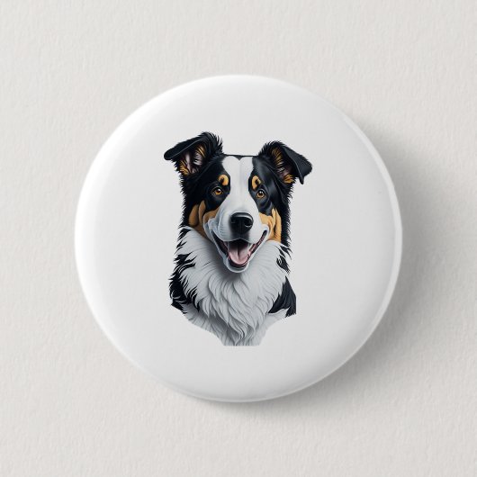 Border Collie gezicht Ronde Button 5,7 Cm (Voorkant)