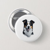 Border Collie gezicht Ronde Button 5,7 Cm (Voorkant /achterkant)