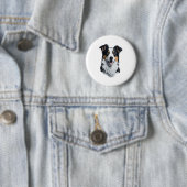 Border Collie gezicht Ronde Button 5,7 Cm (In situ)