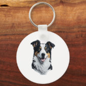 Border Collie gezicht Sleutelhanger (Voorkant)