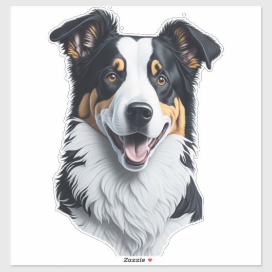 Border Collie gezicht Sticker (Vel)