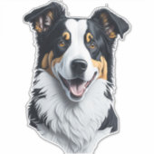 Border Collie gezicht Sticker (Voorkant)
