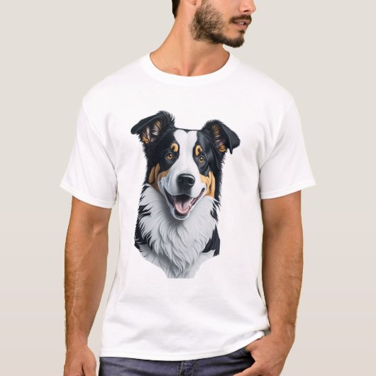 Border Collie gezicht T-shirt (Voorkant)