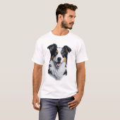Border Collie gezicht T-shirt (Voorkant volledig)