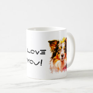 Border Collie GezinsHond Personaliseer Tekst Koffiemok