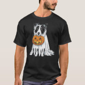 Border Collie Ghost Dog Halloween T-shirt (Voorkant)