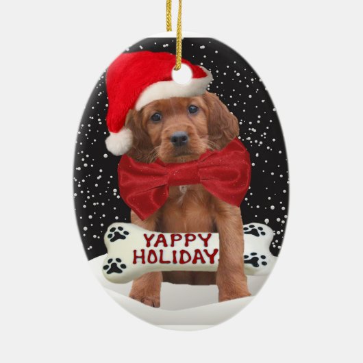 Border Collie Gift van kerstversiering Keramisch Ornament (Achterkant)