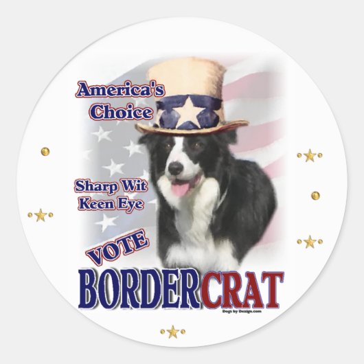 Border Collie Gifts Ronde Sticker (Voorkant)
