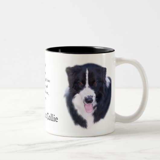 Border Collie Gifts Tweekleurige Koffiemok (Rechts)