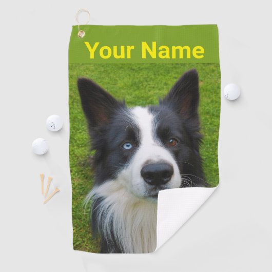 Border Collie Golf Towel Golfhanddoek (Insitu)