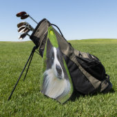 Border Collie Golf Towel Golfhanddoek (Groen)
