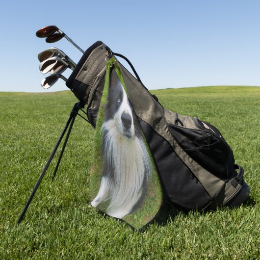 Border Collie Golfhanddoek (Groen)