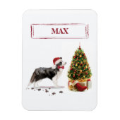 Border Collie Grappige Kersthond met Boom Magneet (Verticaal)
