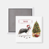 Border Collie Grappige Kersthond met Boom Magneet (Voorkant / Achterkant)
