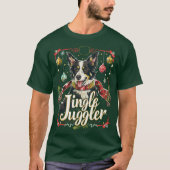 Border Collie Grappige Kerstmis T-shirt (Voorkant)