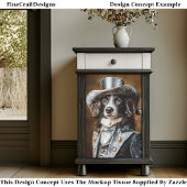 Border Collie Grijs Victoriaans Outfit CF5 Decoupa Tissuepapier